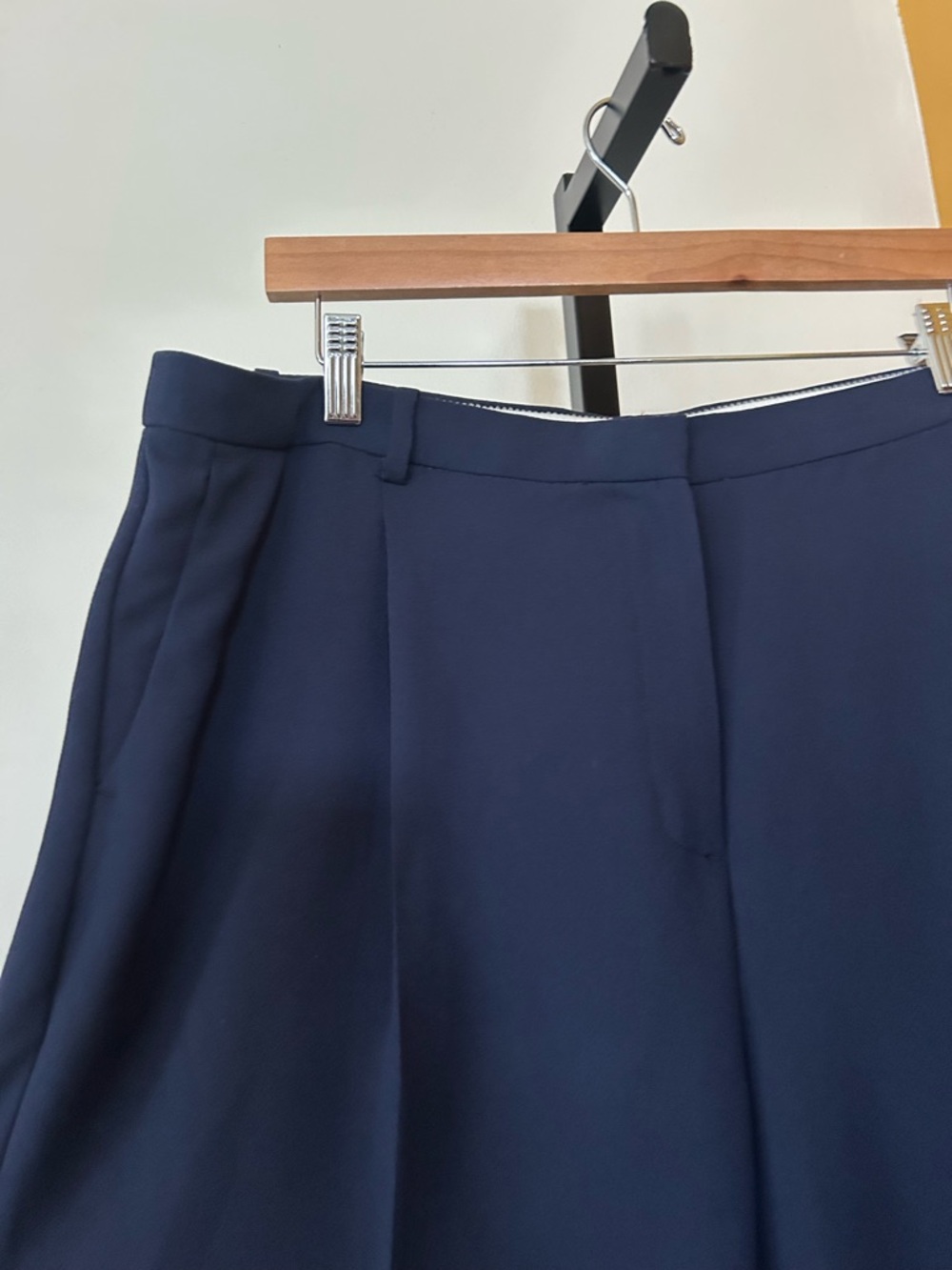 J. Crew Wide-leg Essential Pants City Crepe Trousers Preppy Career Navy Blue 18 - Picture 3 of 7